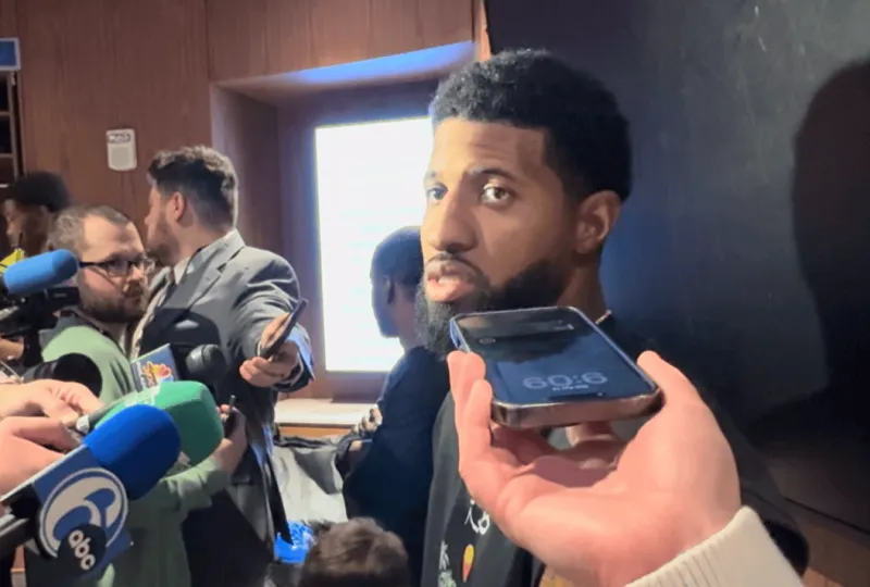 PG电子-乔治采访全文：我已经迫不及待想打周四对阵魔术的比赛了